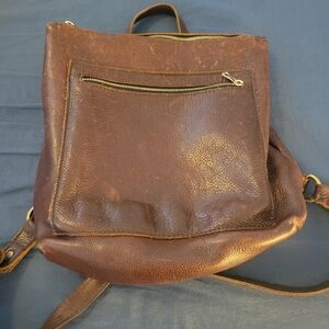 Portland leather goods tote backpack